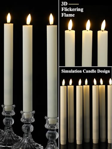 Treela 24 Pcs Flameless Taper Candles for Decorations