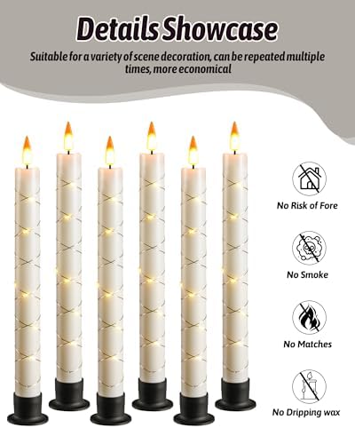 Da by 6 Flameless Window Candles with Remote Control and Timer