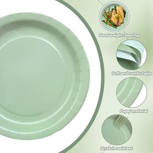 Gistome 96 Piece Sage Green Tableware Set for 24 Guests