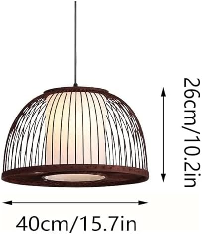 Hollow Chandelier Pendant Light with Rattan Bamboo Woven Design