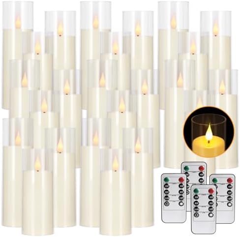 24 Pack LED Flameless Candles Set with 4 Remotes