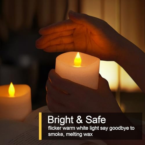 Realistic Flameless LED Candles with Remote and Timer Set of 3