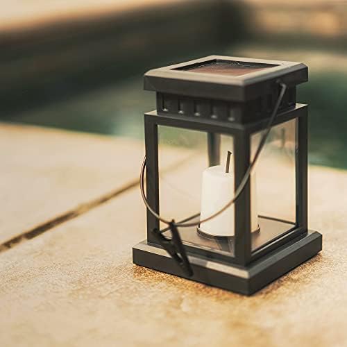 GIGALUMI 8 Pack Solar Hanging Lanterns with Stakes - Warm White