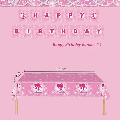 170 Pcs Princess Party Plates Set for 24 Guests