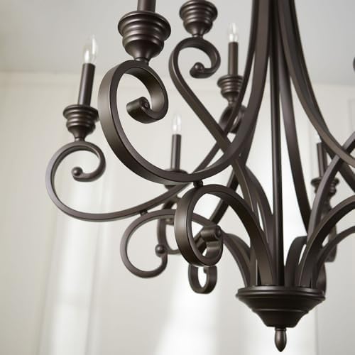 Quorum 6054-9-86 Nine Light Chandelier in Bronze Finish