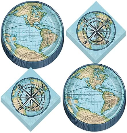 HOME HOOPLA Bon Voyage World Travel Plates Set