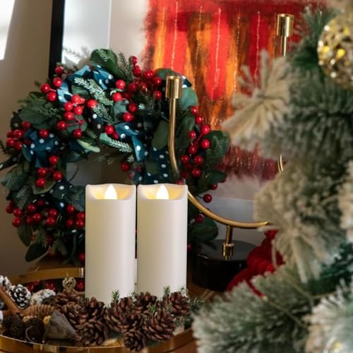 LED Battery Operated Candles 2x5 Inches Timer Waterproof Pillar Decorations