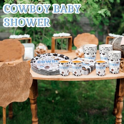 Ziliny 150 Pcs Cowboy Party Tableware Set Plates Cups Napkins