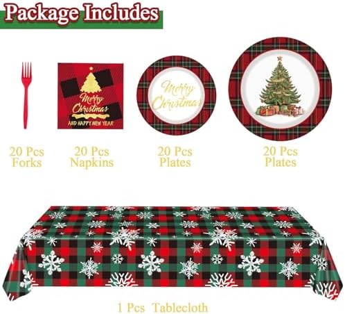 G GENLEAS Christmas Dinnerware Set for 20 Guests