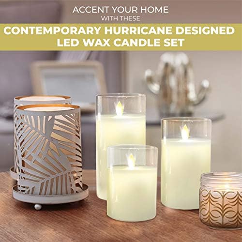 Lumabase Glass Hurricane LED Candles - Set of 3