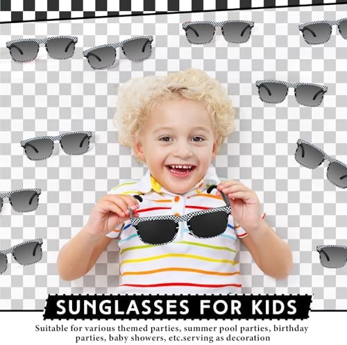 12 Pack Race Car Checkered Kids Sunglasses