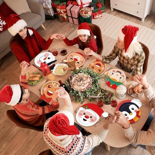 Wiooffen 80 Pcs Christmas Paper Plates Party Supplies