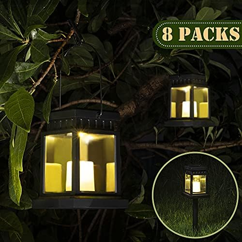 SOLPEX 8 Pack Solar Lanterns Outdoor Waterproof LED