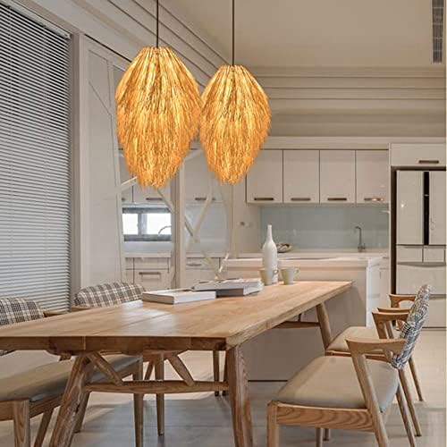 Modern Industrial Bamboo Wicker Chandelier Light