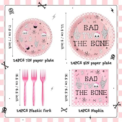 K1tpde 96PCS Skeleton Themed Party Tableware Set