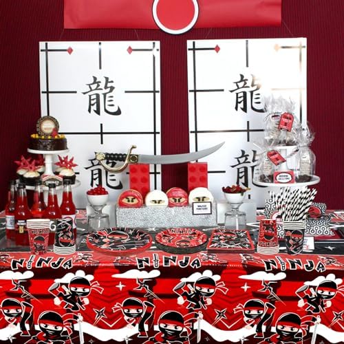 Ninja Birthday Party Plates Set for 40 Guests