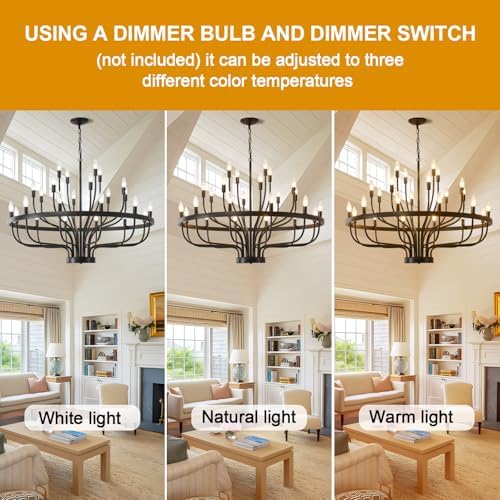 393 Inch Black Chandeliers for Dining Room 24 Light