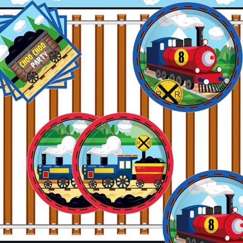 Train Party Decorations 16 Guests Set