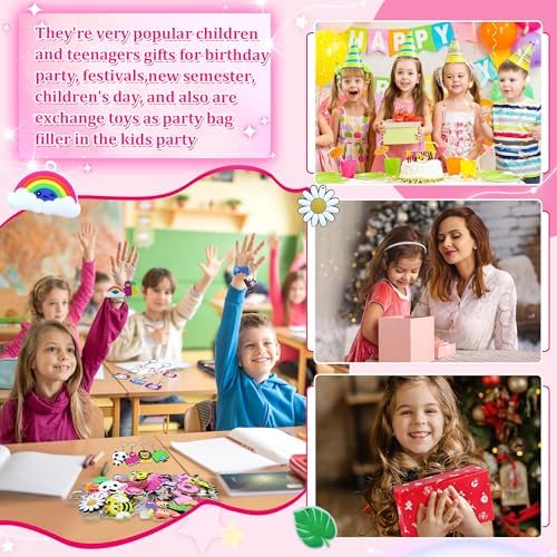 45PCS Cartoon Keychains Bulk for Kids Party Favors
