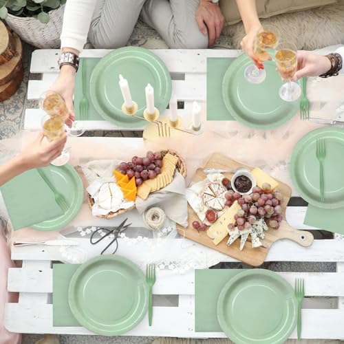 Gistome 96 Piece Sage Green Tableware Set for 24 Guests