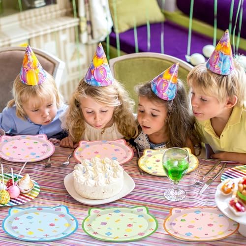 48Pcs Cat Shaped Party Plates Birthday Decoration Set
