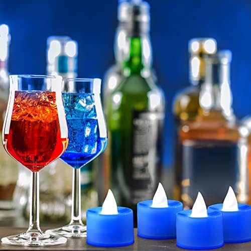 Coume 72 Pack Blue Flameless LED Tea Lights Candles