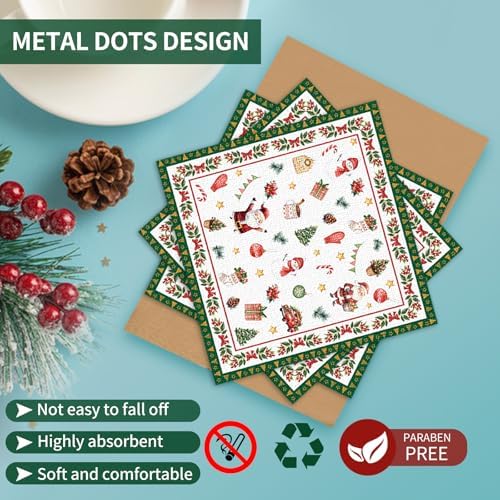 60PCS Christmas Paper Plates and Napkins Set