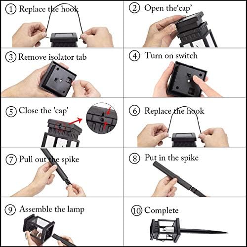 SOLPEX 8 Pack Solar Lanterns Outdoor Waterproof LED