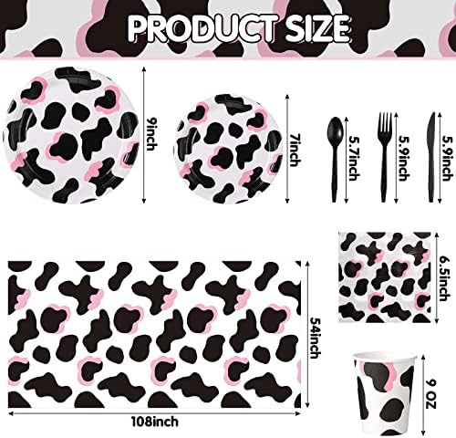 171 Pcs Pink Cow Theme Party Supplies Set