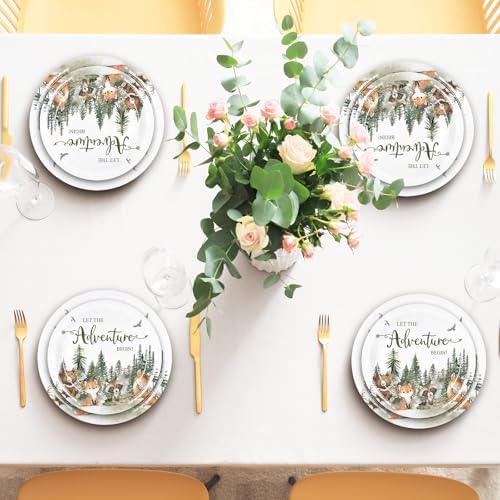 Whaline Adventure Awaits 72Pcs Party Tableware Set