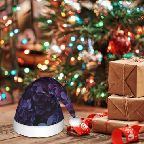 Lilac Santa Hat for Kids Baby Christmas Hat Plush Holiday Costume