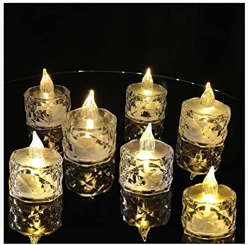 12 Pack LED Crystal Candle Light Flameless Table Centrepiece Decorations