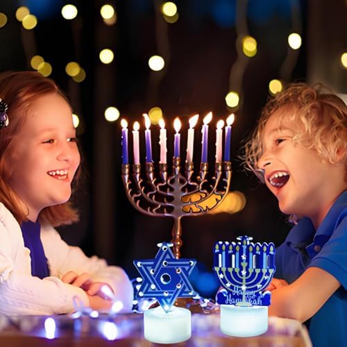 12 Pack Hanukkah Flameless Candle Lights