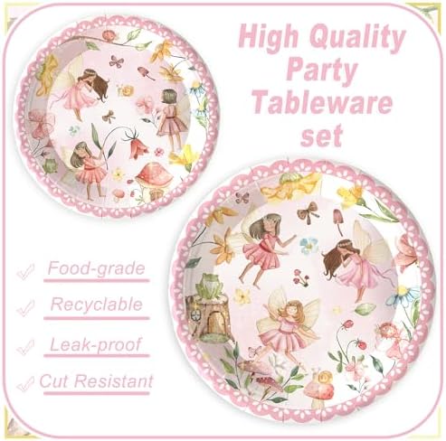 122PCS Fairy Party Supplies for 20 Guests