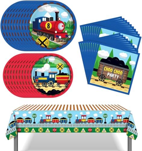Train Party Decorations 16 Guests Set