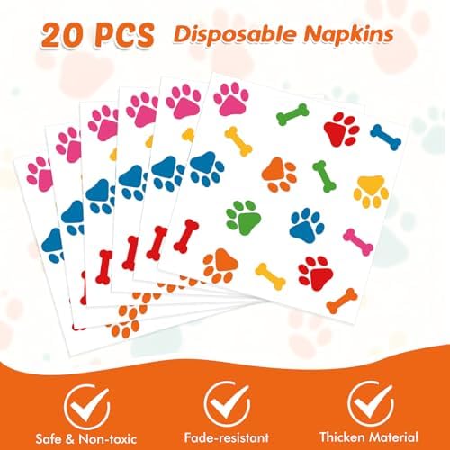 Dog Birthday Party Supplies Set of 20 with 41 Pcs Tableware