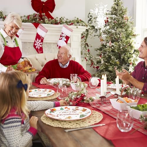40PCS Christmas Paper Plates and Napkins - 9 Inch Party Serving Set