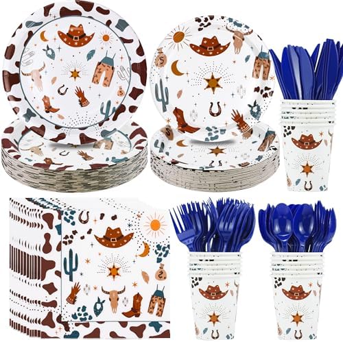Western Cowboy Party Decorations Tableware Set for 24