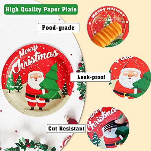 Chiazllta 48 PCS Christmas Party Paper Plates