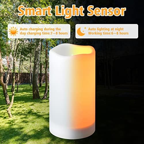 Solar Flameless Candles for Outdoor Use Set of 2