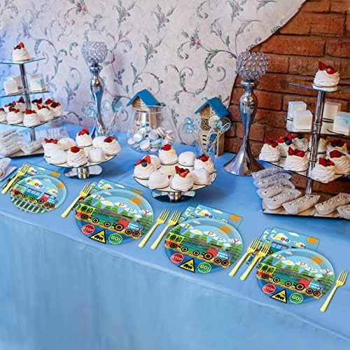 Train Birthday Party Plates and Napkins Set