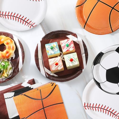 Ziliny 160 Pcs Sports Party Decorations Plates Napkins Set