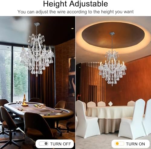 BEIRIO 12-Light K9 Crystal Chandelier Luxury Modern