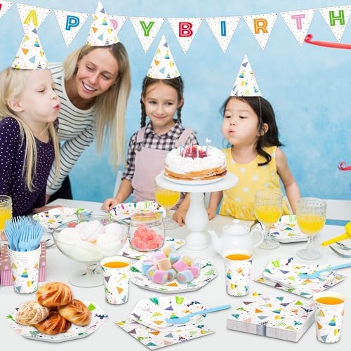 DYLIVeS Hats Off Birthday Plates Napkins Bulk Set 150 Pcs