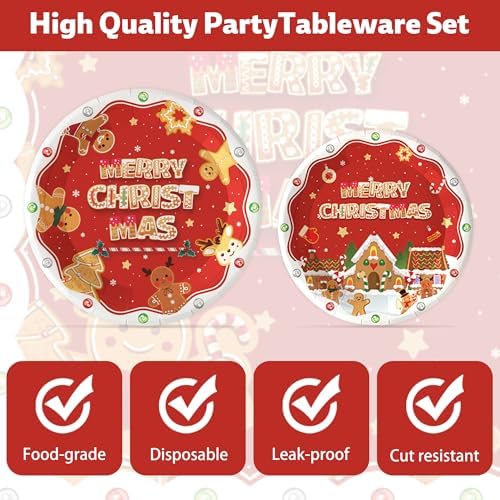 140Pcs Christmas Gingerbread Party Decorations Set