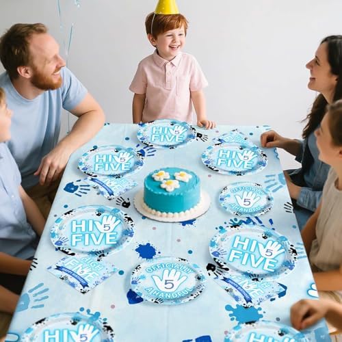 98Pcs High Five 5th Birthday Plates Napkins Tableware Set