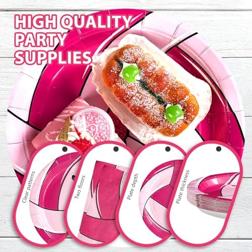 Grencian 96Pcs Volleyball Party Supplies Plates