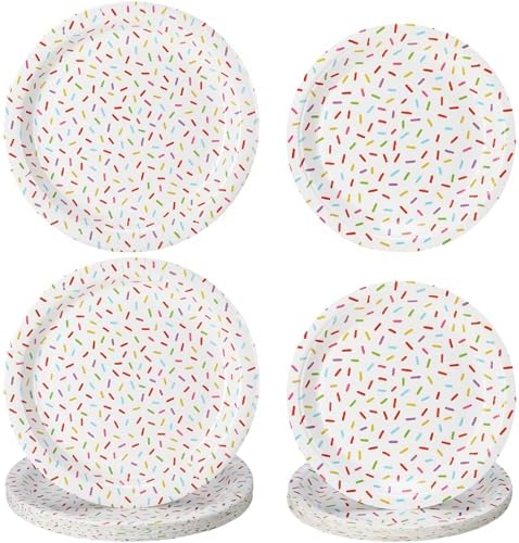 Zhehao 48 Pcs Confetti Sprinkles Plates Set for Parties