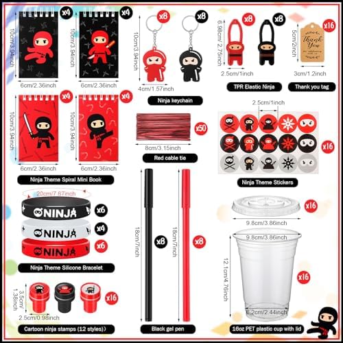 Wettarn 161 Pcs Ninja Party Favors Pack