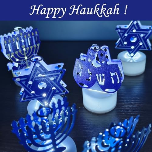 12 Pack Hanukkah Flameless Candle Lights